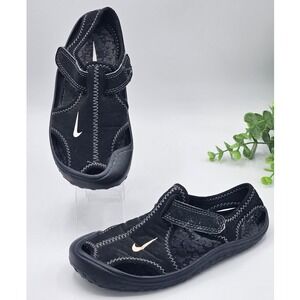 Nike Kids Water Shoes 10.5C Adjustable Strap Black Outdoors Swim Beach‎ Vacation